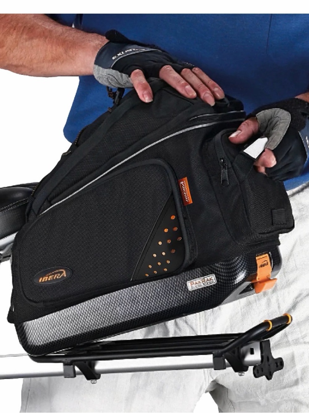 IBERA PakRak Quick-Release Bike Trunk Bag 17L Water-Resistant and Bike Rack